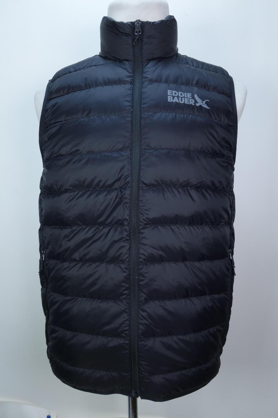 Eddie Bauer Cirruslite Down Vest Mens Small Black 650 Fill Puffer Zip Insulated